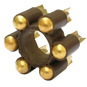 Sophie Hanagarth 'Under Index' 2004 Ring - leather, gold plated brass