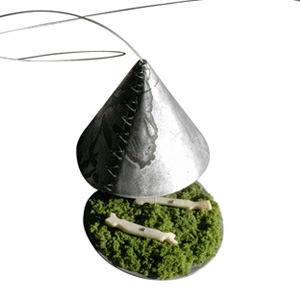 Monique Manoha 'Bones and Grass' 2004 Pendant - silver, bone, grass