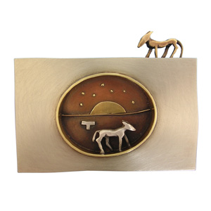 Judy McCaig 'On Distant Horizons' 2004. Brooch; silver, nickel silver, 18ct gold, copper, gilding metal